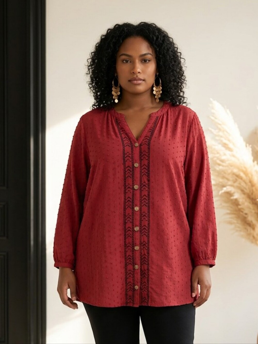 Torrid Wine Tunic with Texture Design Sz 20/5X Soft flowy material, Gorgeous!